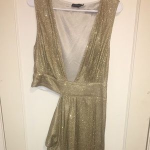 Pretty gold asymmetrical dress